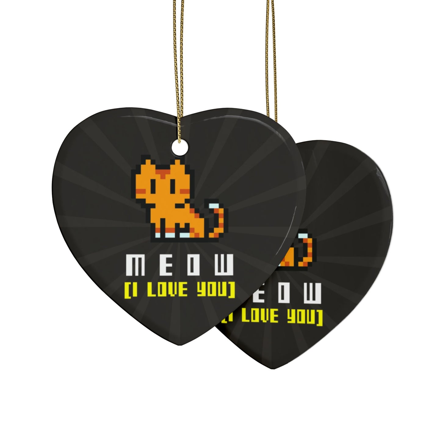 MEOW (I Love You) Ceramic Ornament