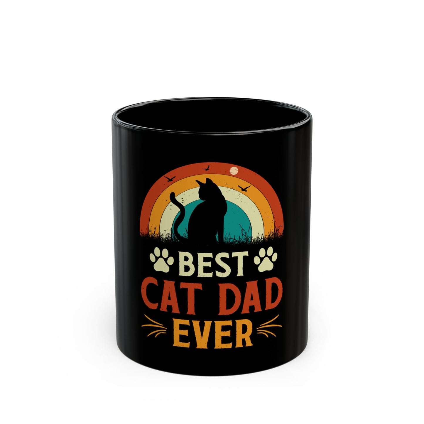 Best Cat Dad Ever Black Coffee Mug