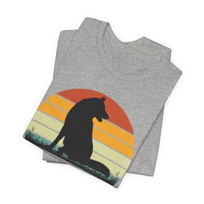 Best Dog Dad Ever Retro Sunset Tee