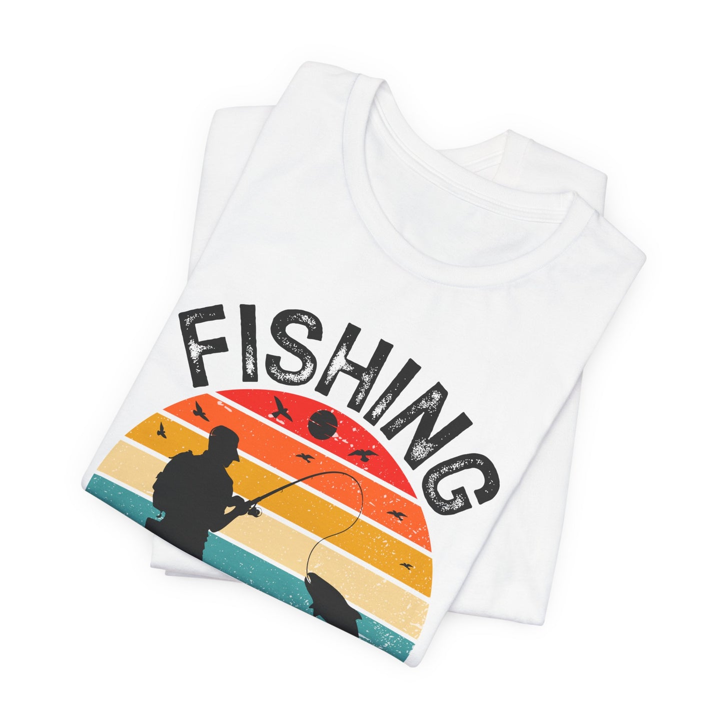 Fishing Is My Best Therapy Retro Sunset Tee