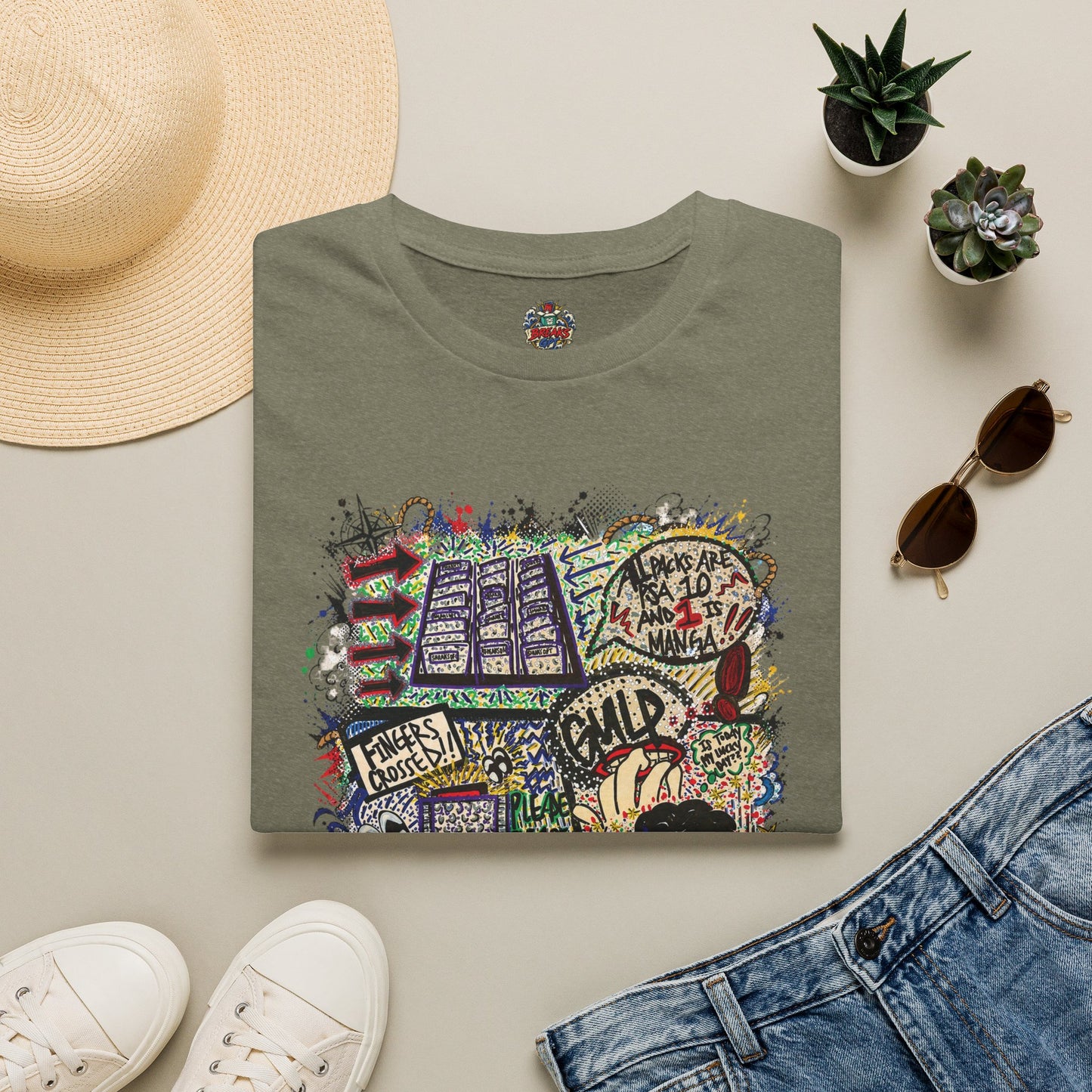 BreaksGPT Manga Card Breaker T-Shirt | Pirate Trading Card Graphic Tee Color Version