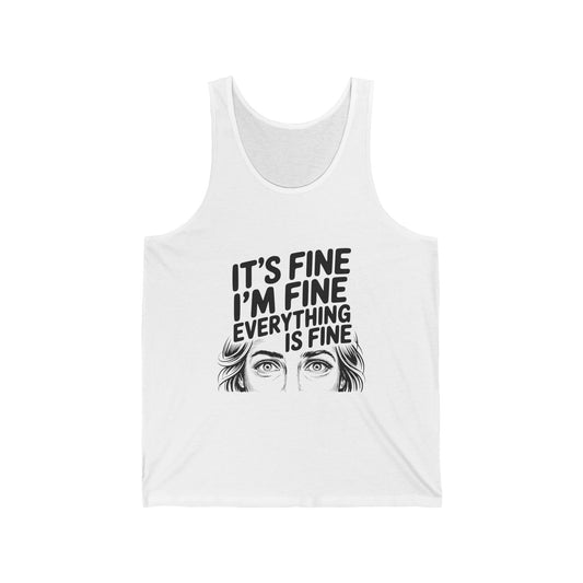 Its Fine Im Fine jersey tank top with retro print
