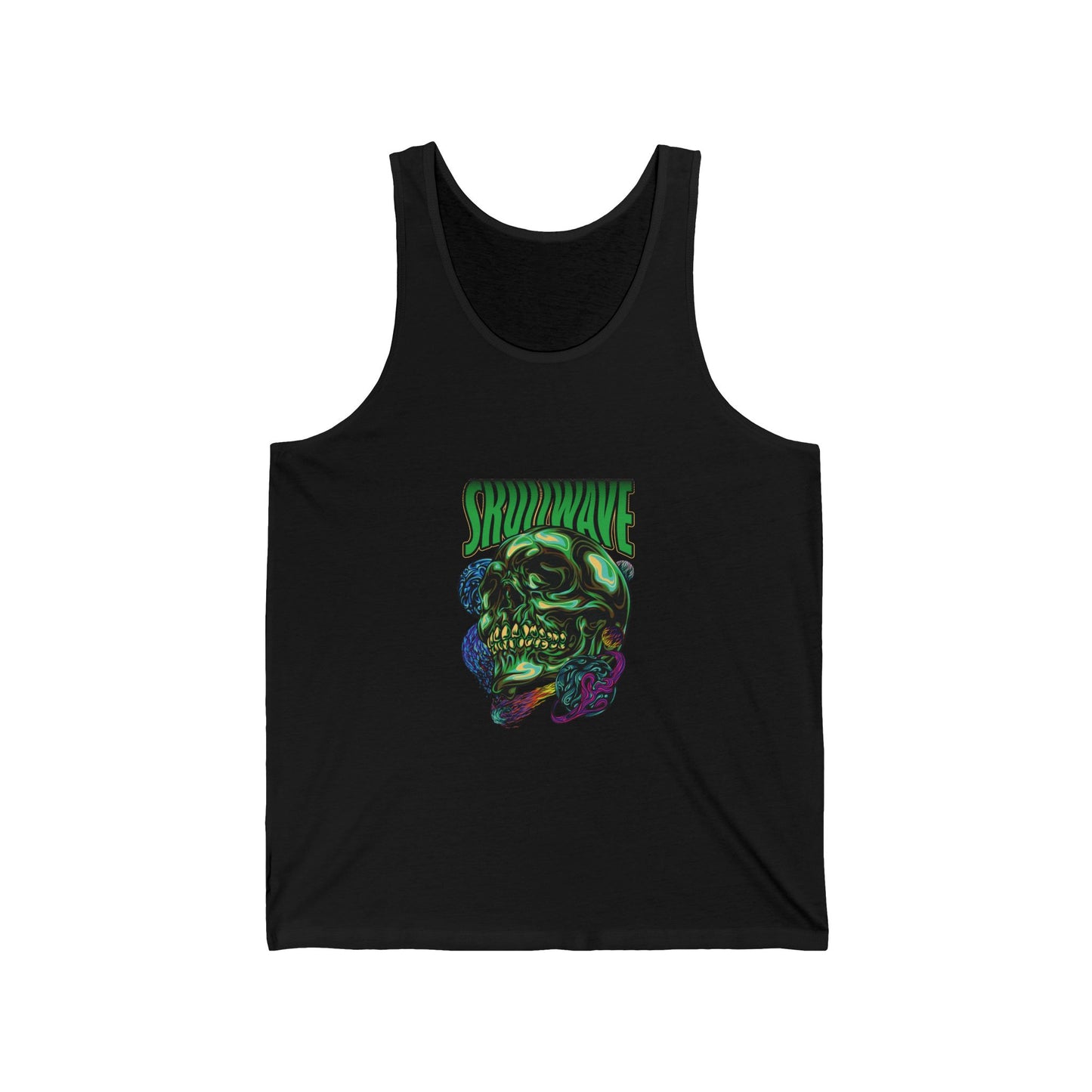 Skullwave jersey tank top with retro print