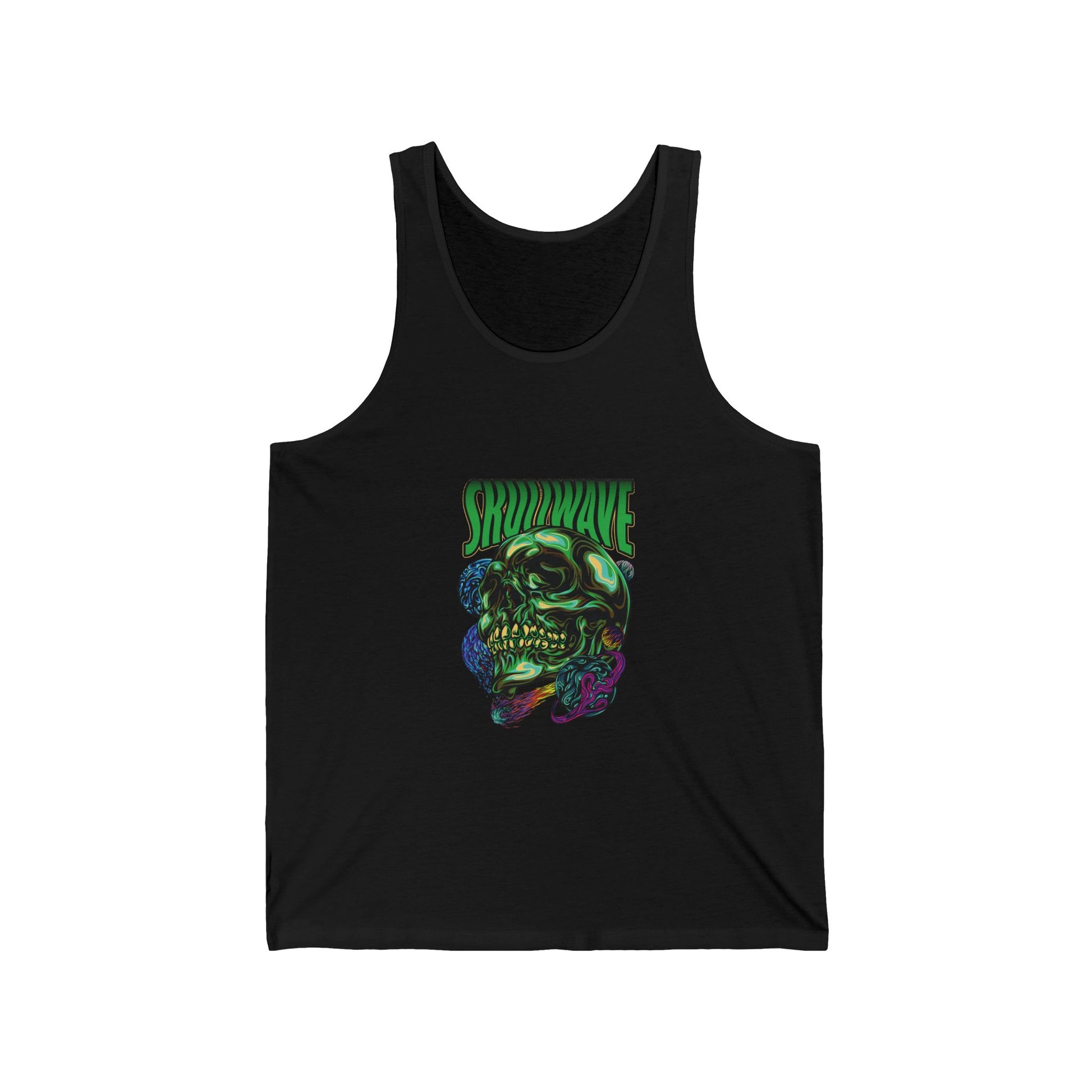 Skullwave jersey tank top with retro print