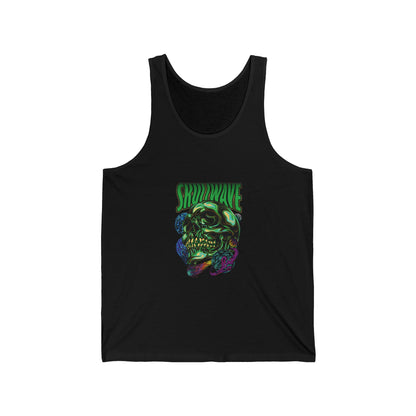 Skullwave jersey tank top with retro print