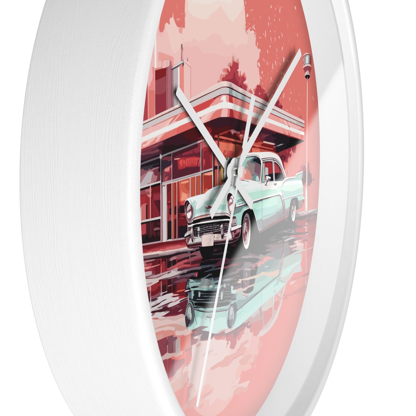 Chrome & Neon Diner Wall Clock