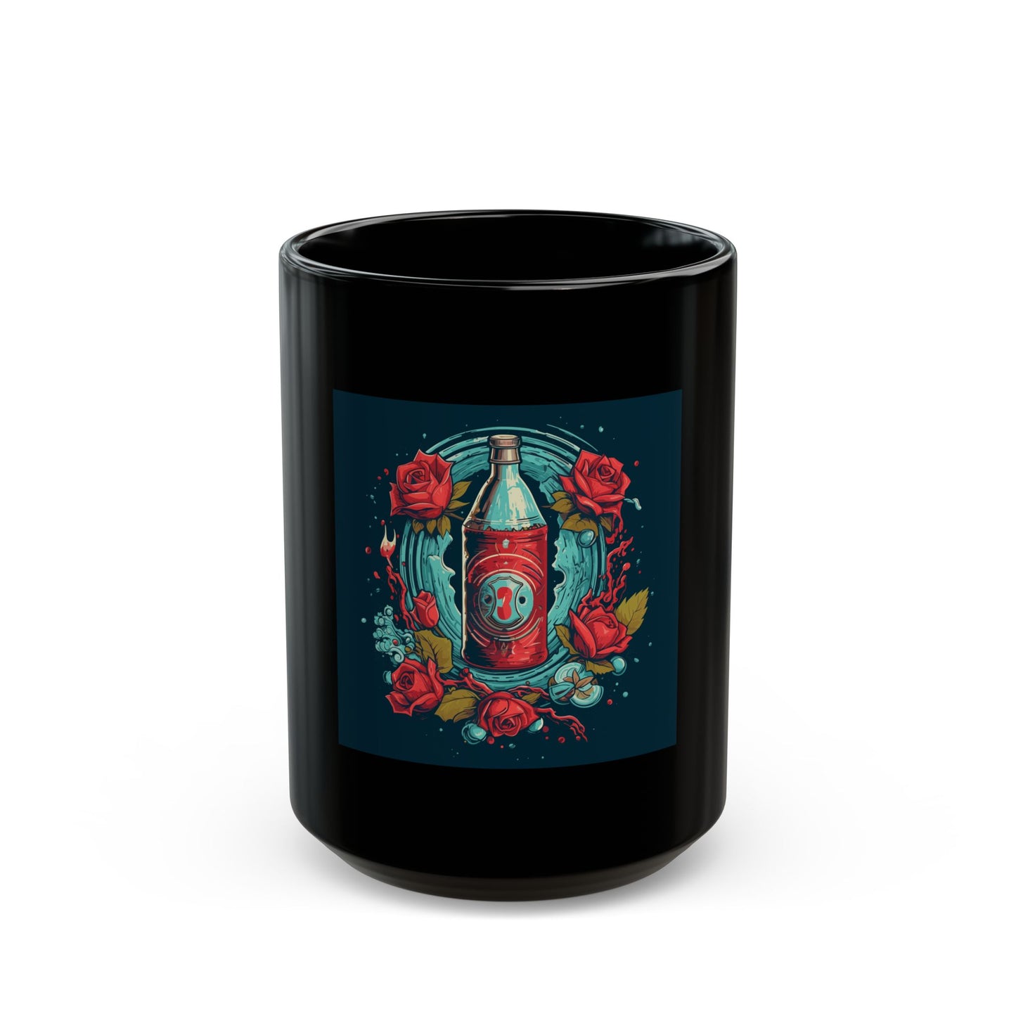 Soda & Roses Black Mug