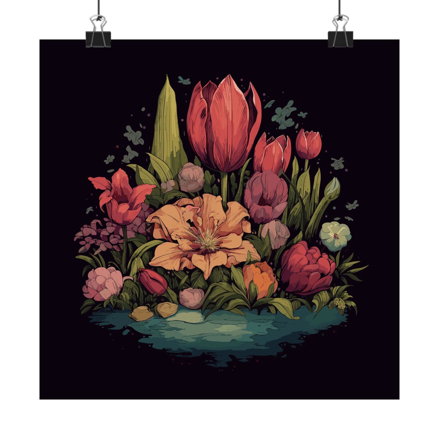 Tulip Garden Square Art Print