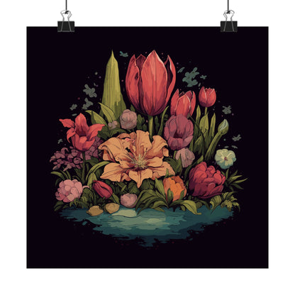 Tulip Garden Square Art Print