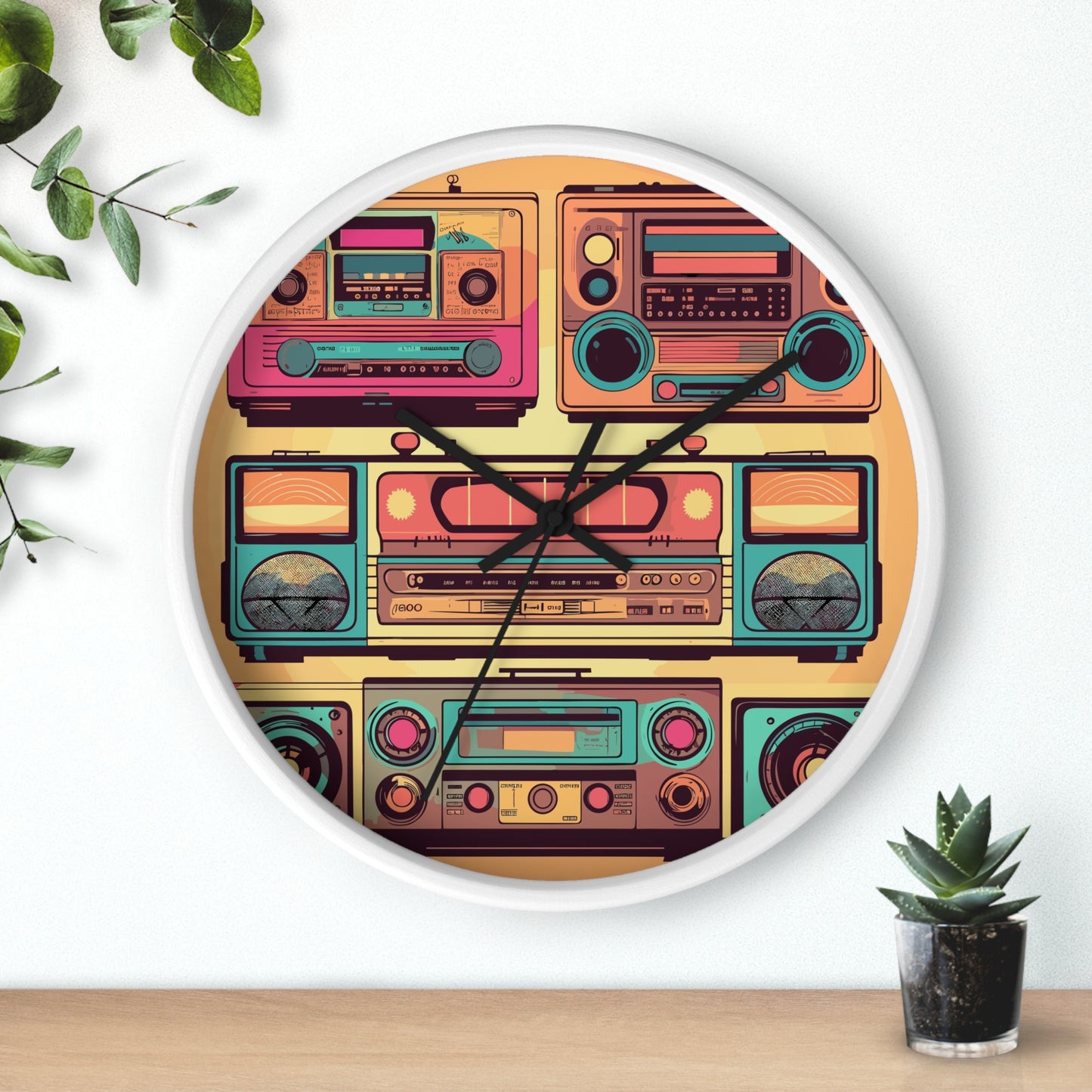 Boombox Collection Wall Clock