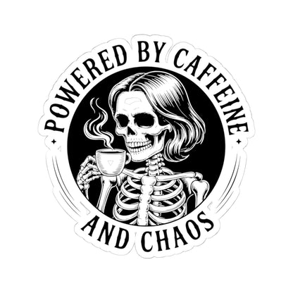 Powered by Caffeine and Chaos Kiss-Cut Sticker