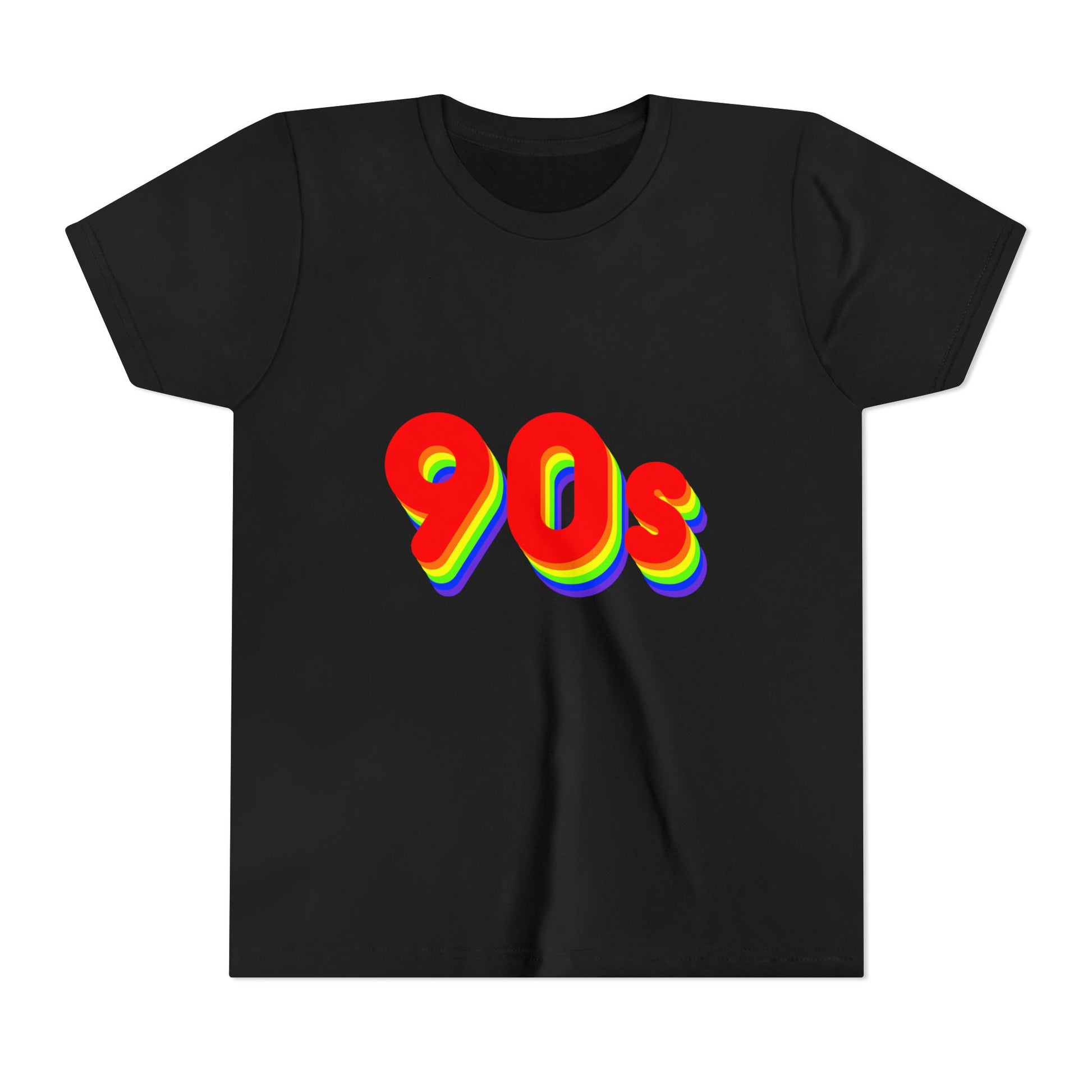 90s Rainbow bubble letters youth tee with retro design