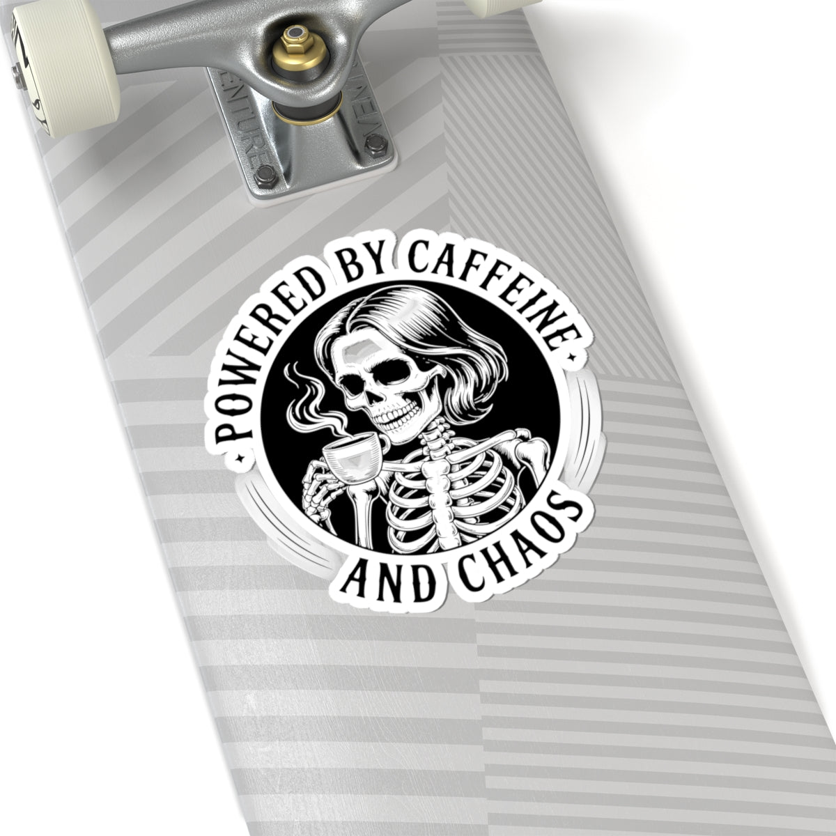 Powered by Caffeine and Chaos Kiss-Cut Sticker