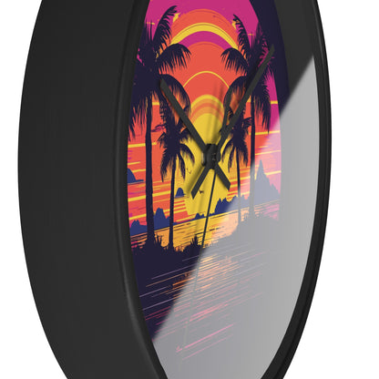 Neon Lagoon Wall Clock