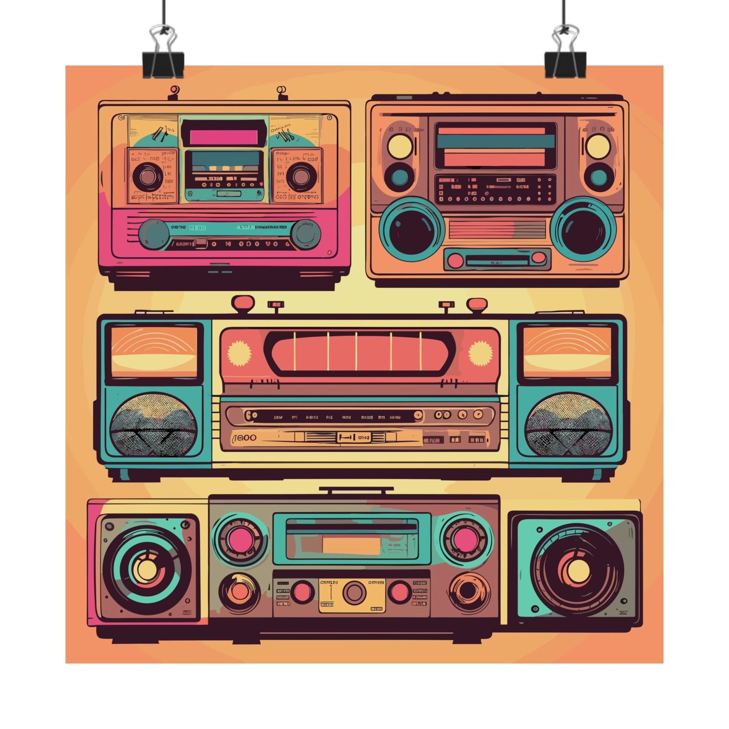Boombox Collection Square Art Print