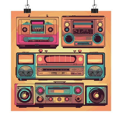 Boombox Collection Square Art Print