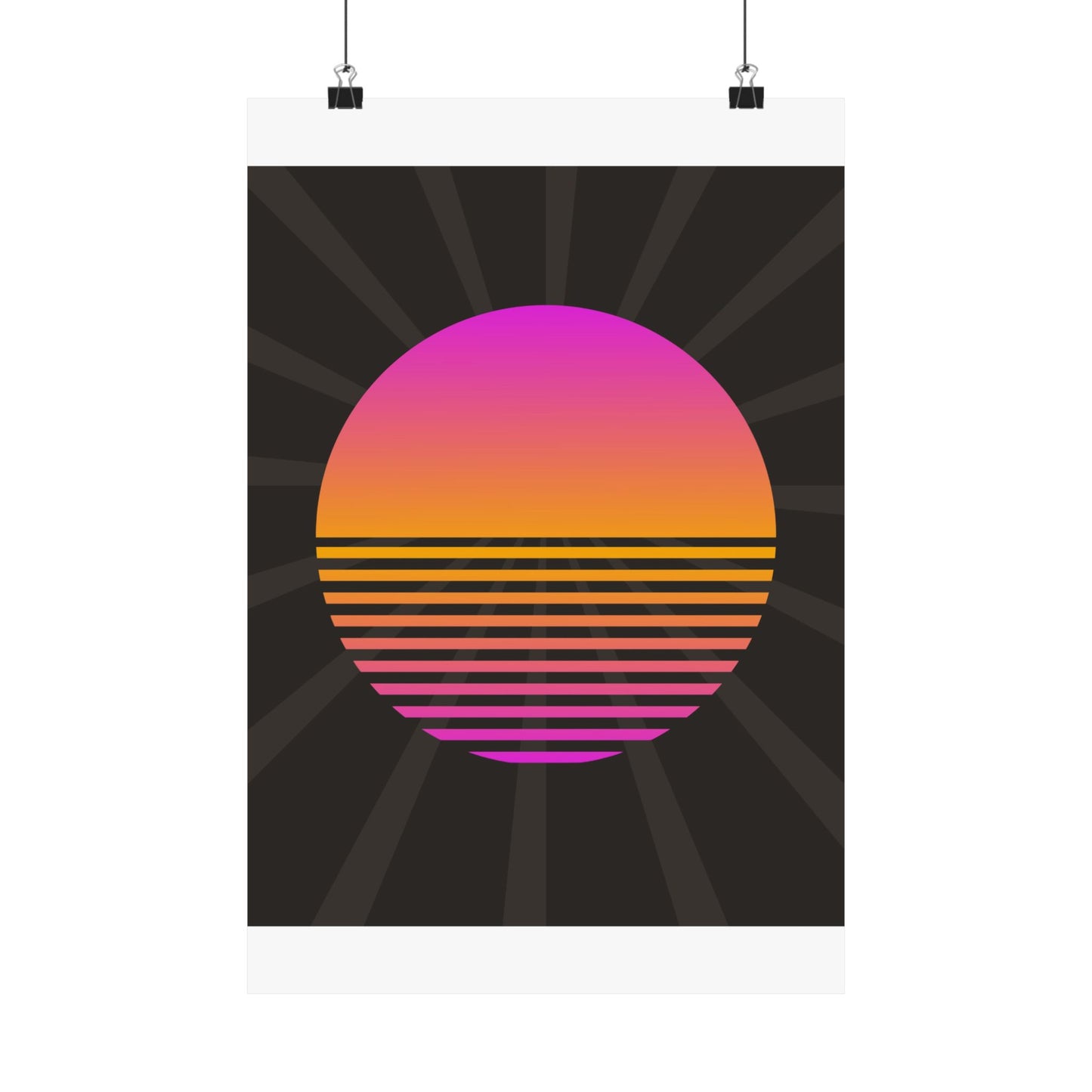 Sunset Grid Retro Poster