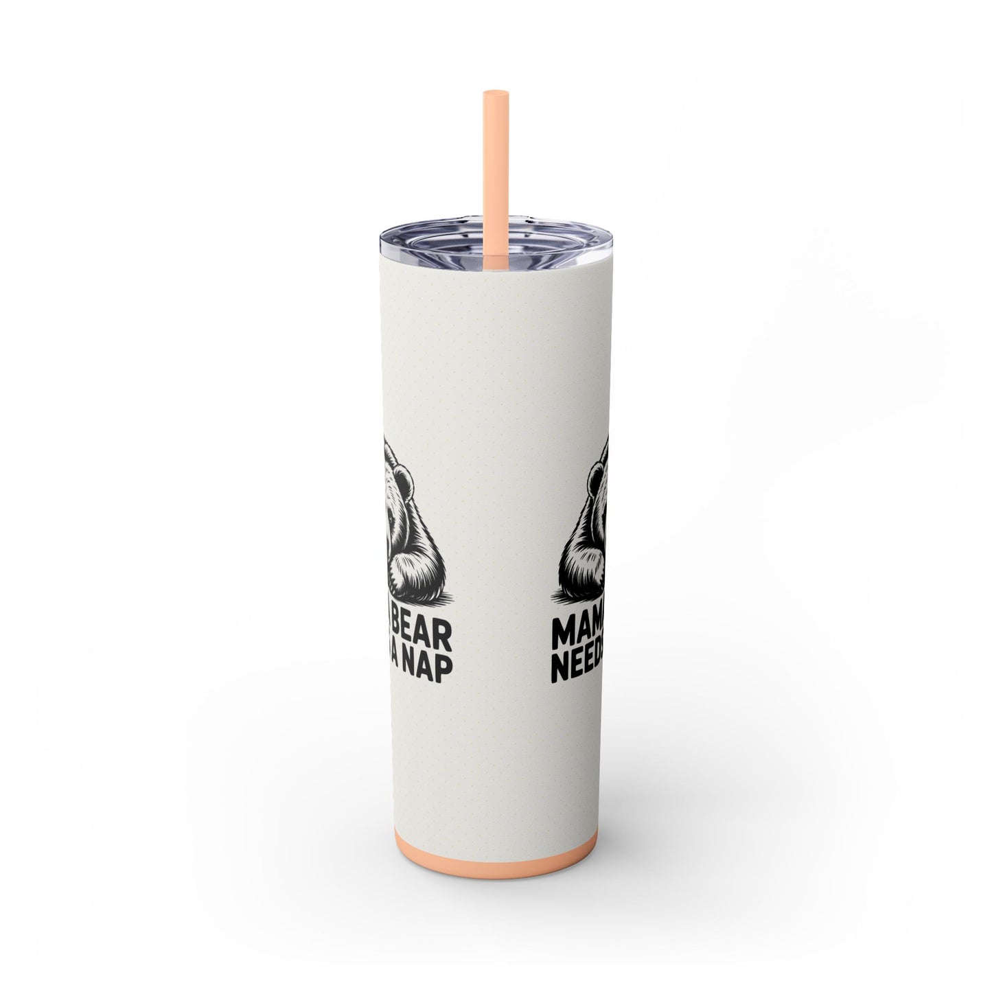 Mama Bear Needs a Nap 20oz skinny tumbler with full wrap retro print