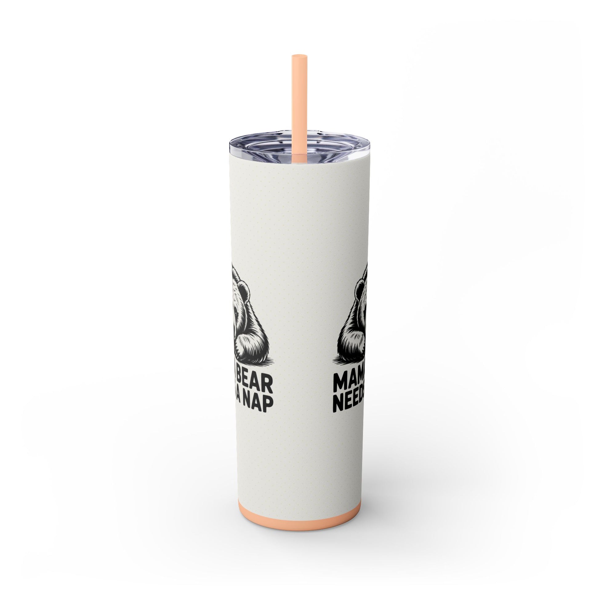 Mama Bear Needs a Nap 20oz skinny tumbler with full wrap retro print