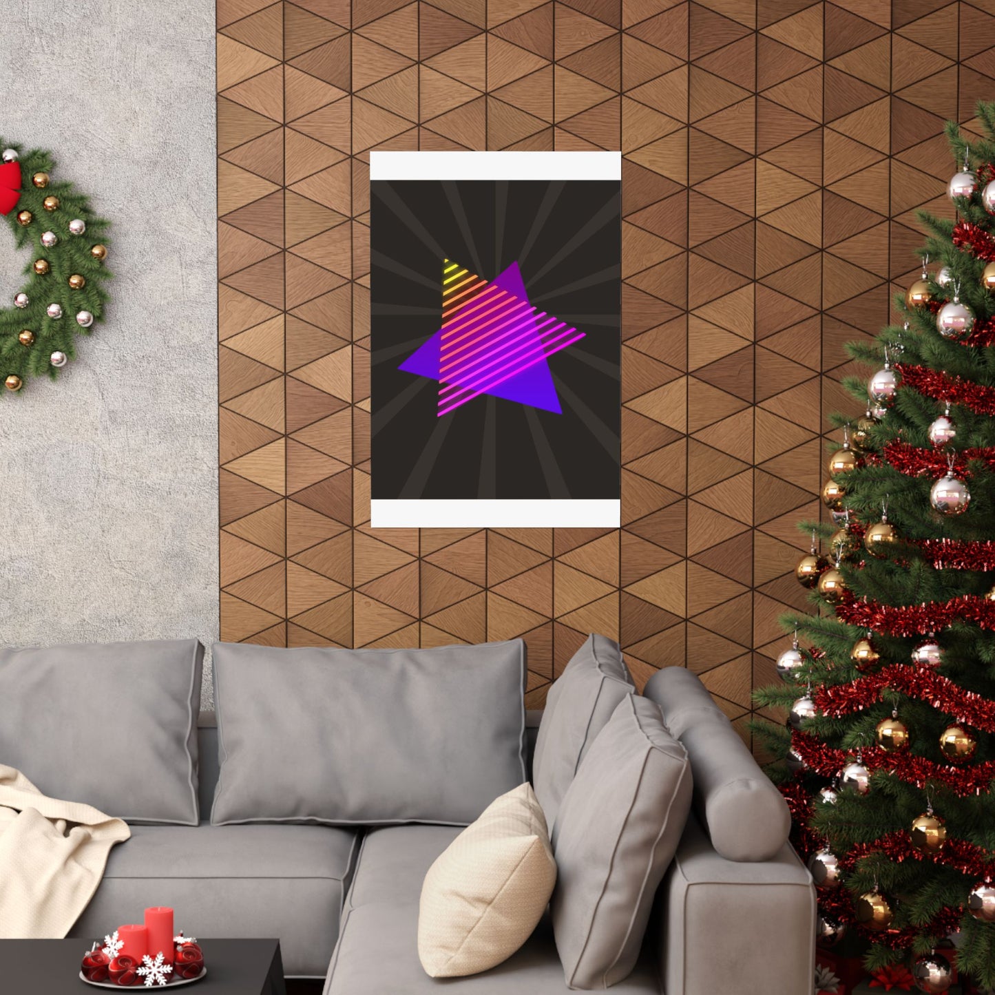 Neon Star Retro Poster