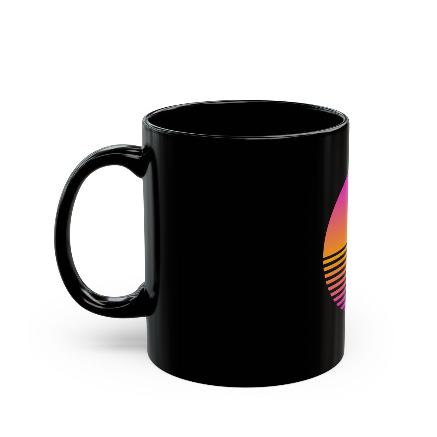 Sunset Grid Black Mug