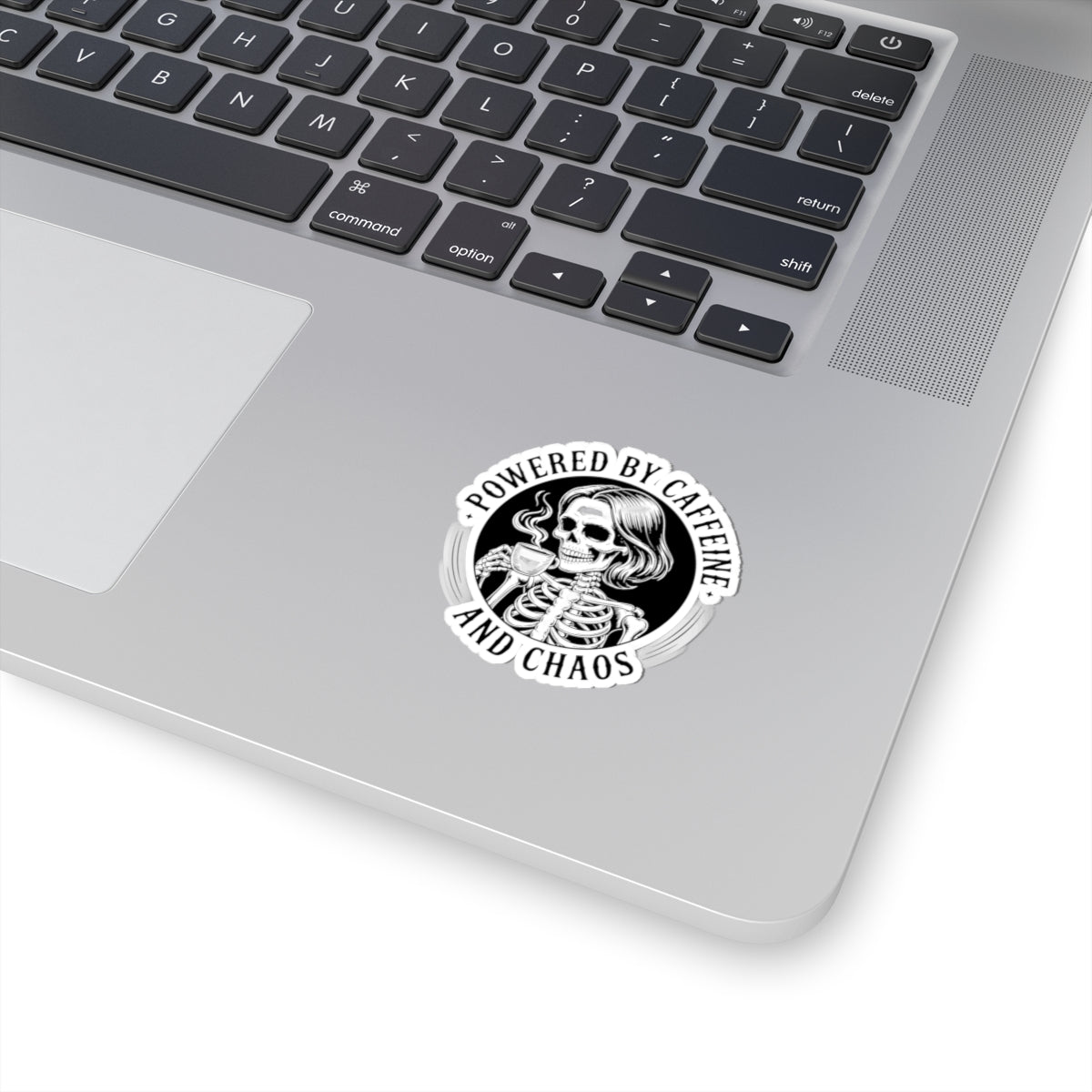 Powered by Caffeine and Chaos Kiss-Cut Sticker