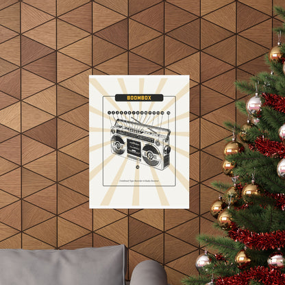 Boombox Blueprint Retro Poster