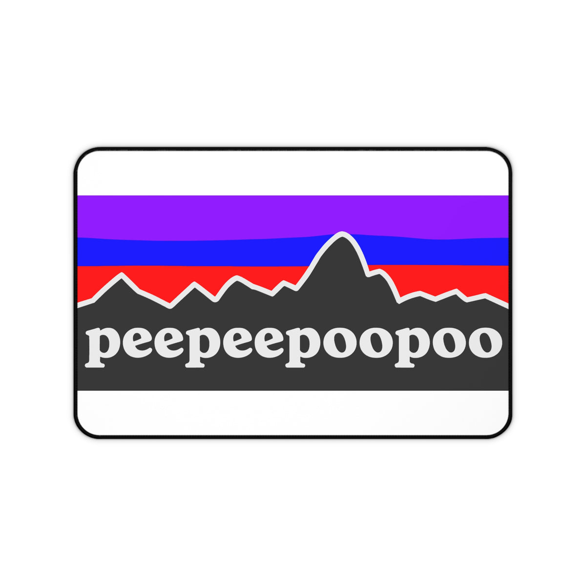 PeePeePooPoo Funny Desk Mat | Gamer Mouse Pad | Parody Outdoor Style Desk Pad | Gaming Setup Desk Mat