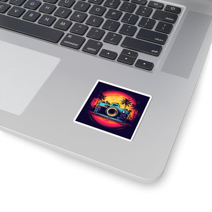 Retro Camera Sunset Sticker
