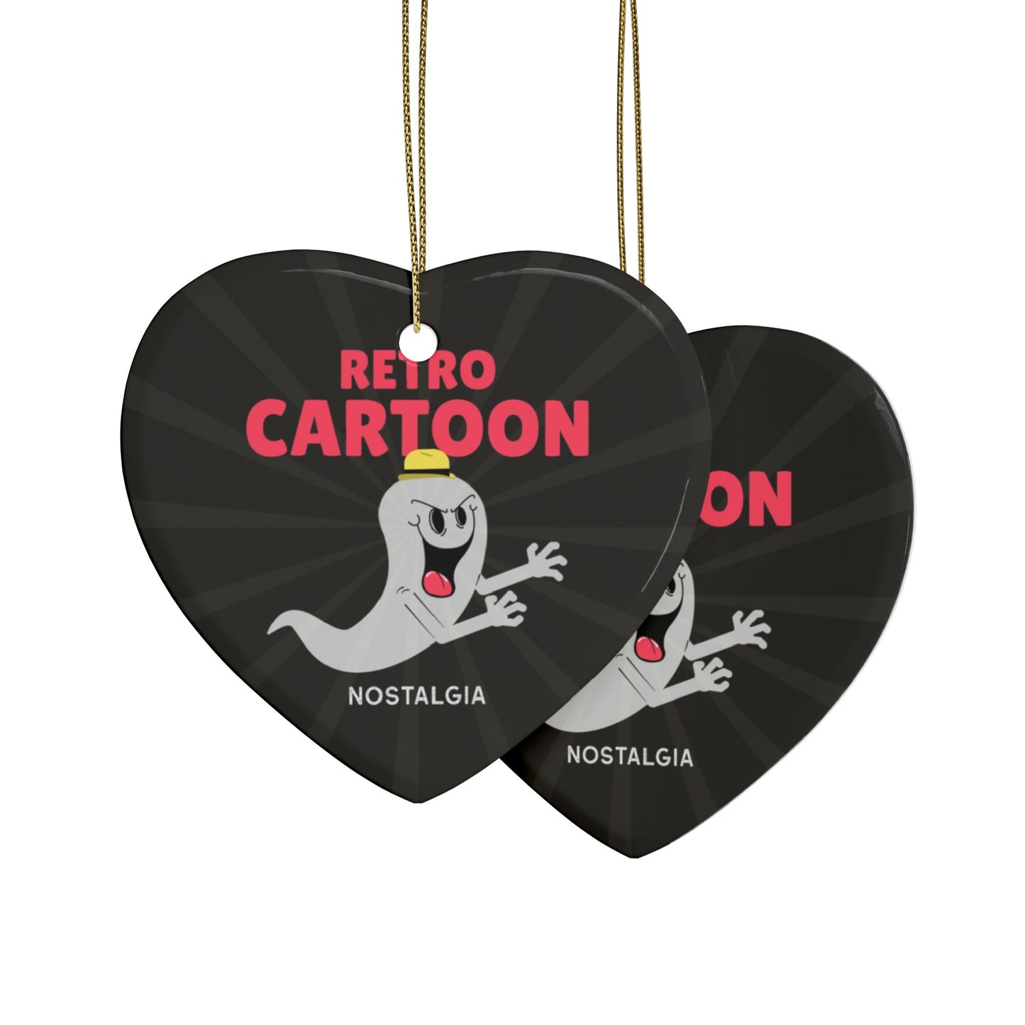 Retro Cartoon Ghost Ceramic Ornament