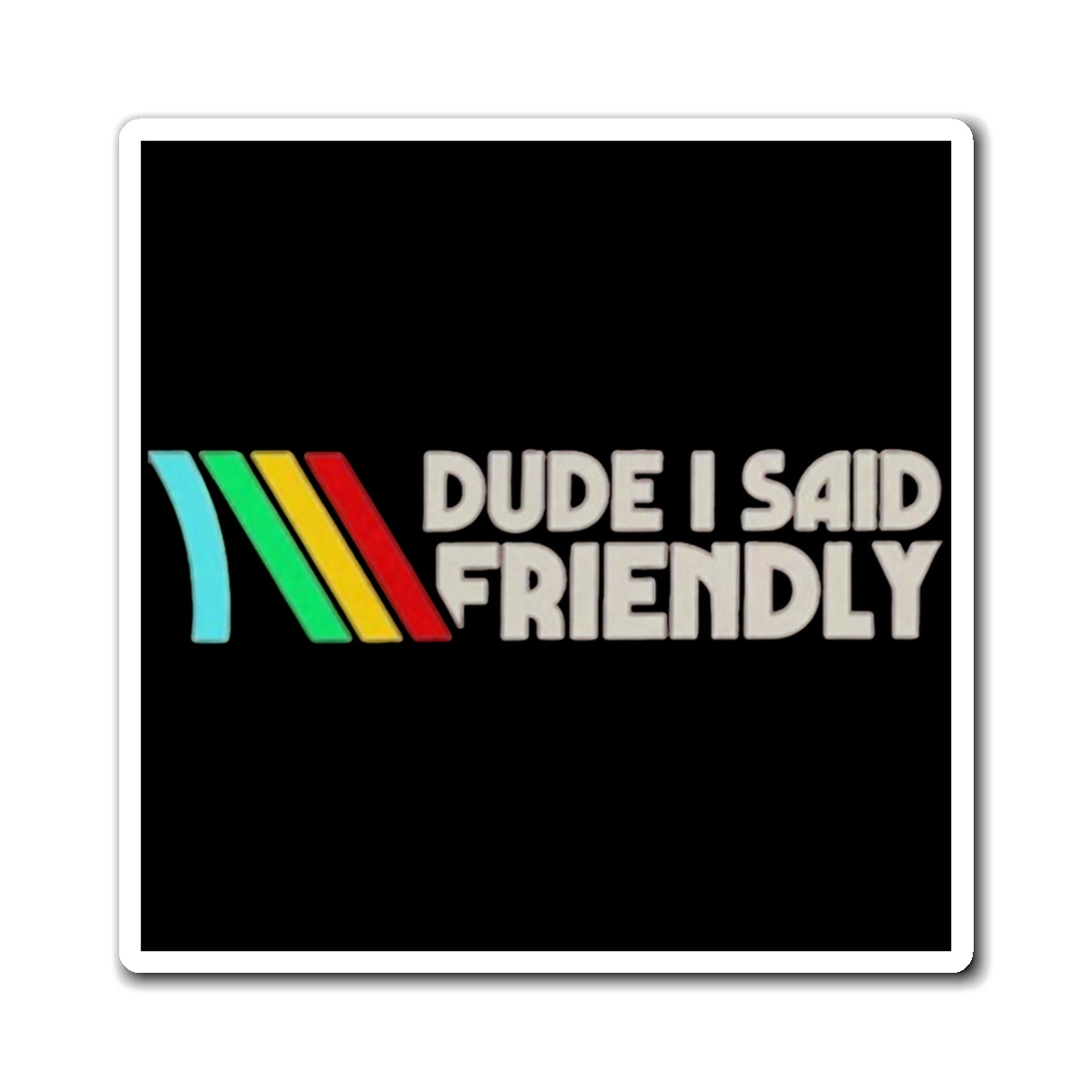 Dude I Said Friendly Fridge Magnet | Retro Gamer Humor | 3x3 4x4 6x6