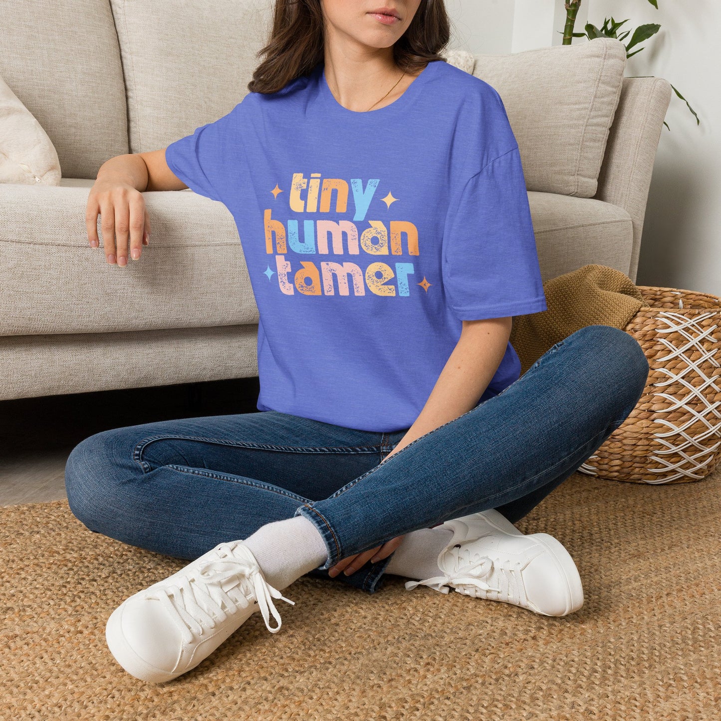 Tiny Human Tamer Retro Parenting Tee