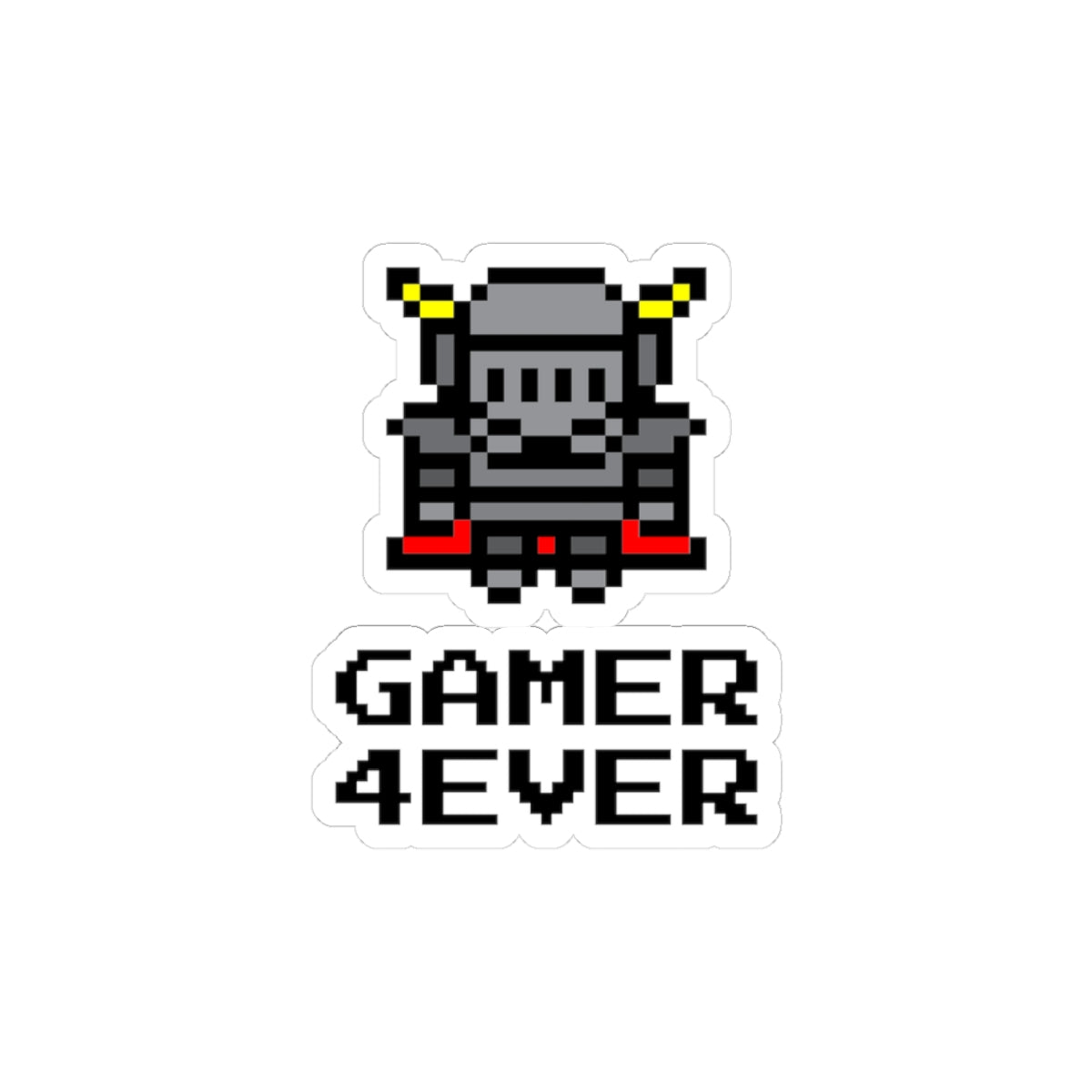 Gamer 4Ever kiss-cut vinyl sticker with retro design