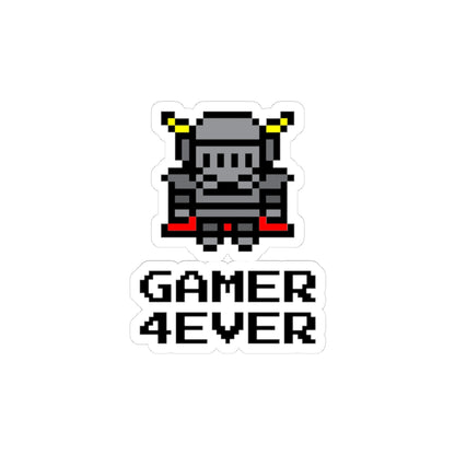 Gamer 4Ever kiss-cut vinyl sticker with retro design