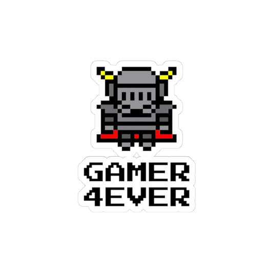 Gamer 4Ever kiss-cut vinyl sticker with retro design
