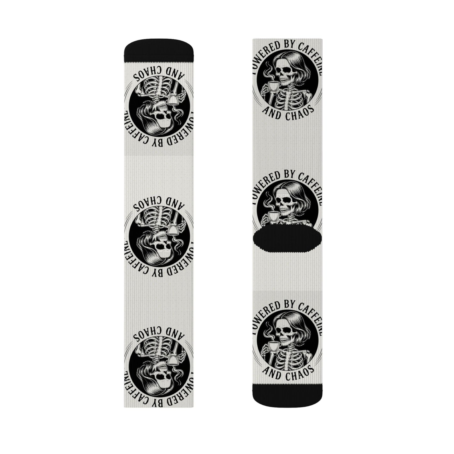 Powered by Caffeine and Chaos Crew Socks