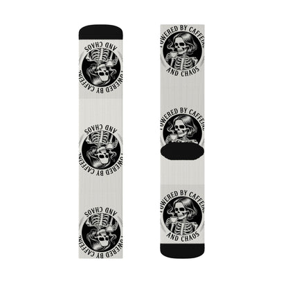 Powered by Caffeine and Chaos Crew Socks