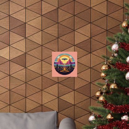 Rainbow Saucer Square Art Print
