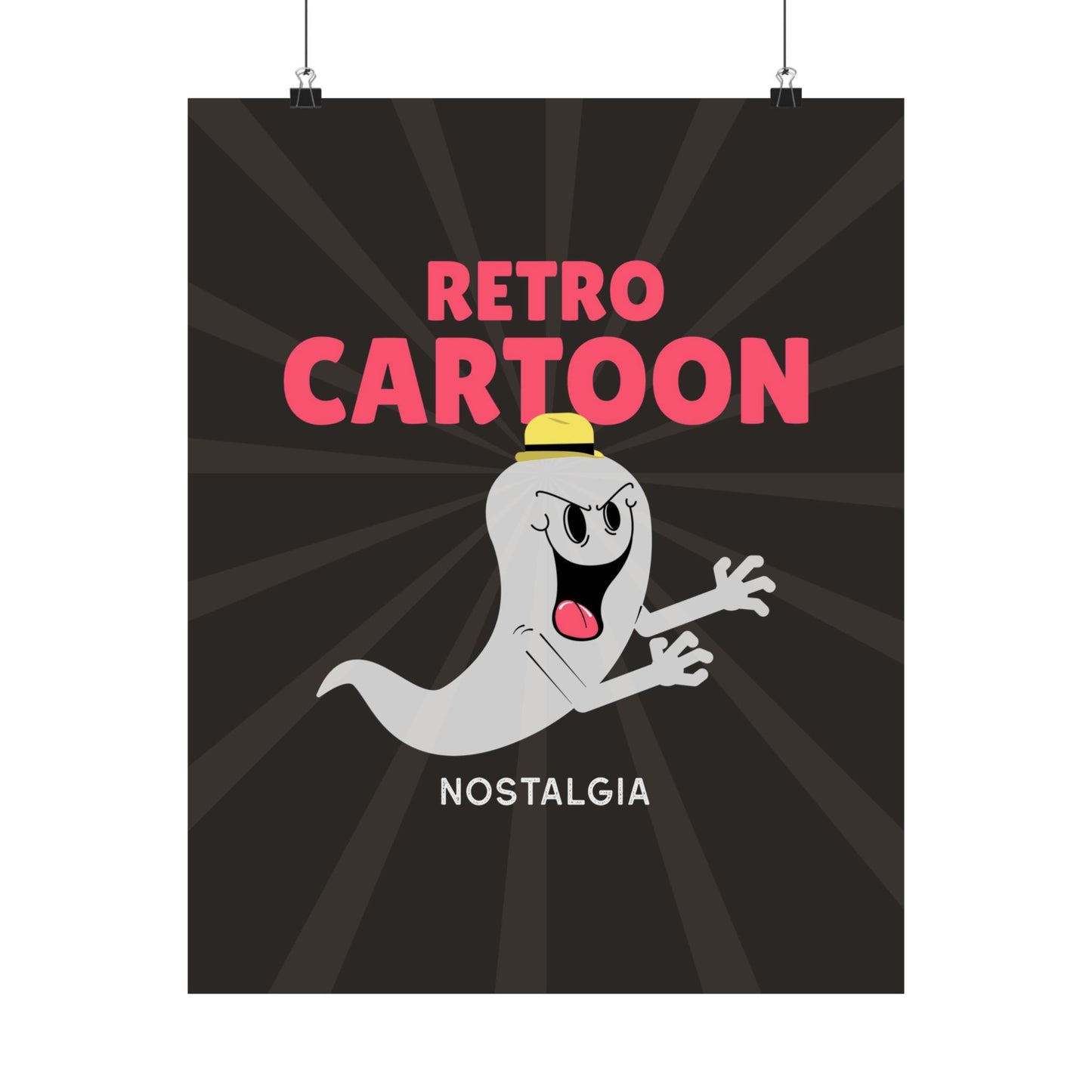 Retro Cartoon Ghost Retro Poster