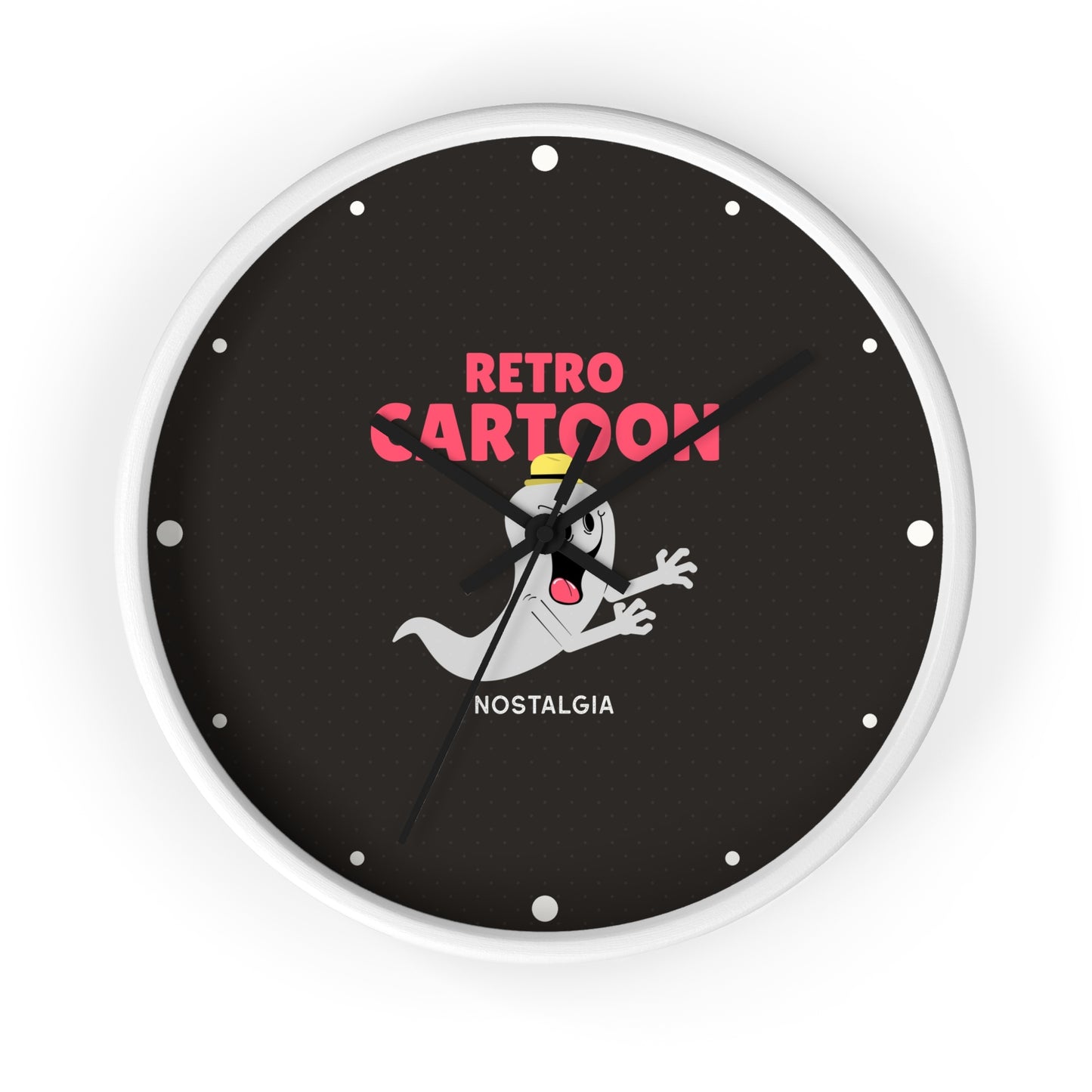 Retro Cartoon Ghost Wall Clock