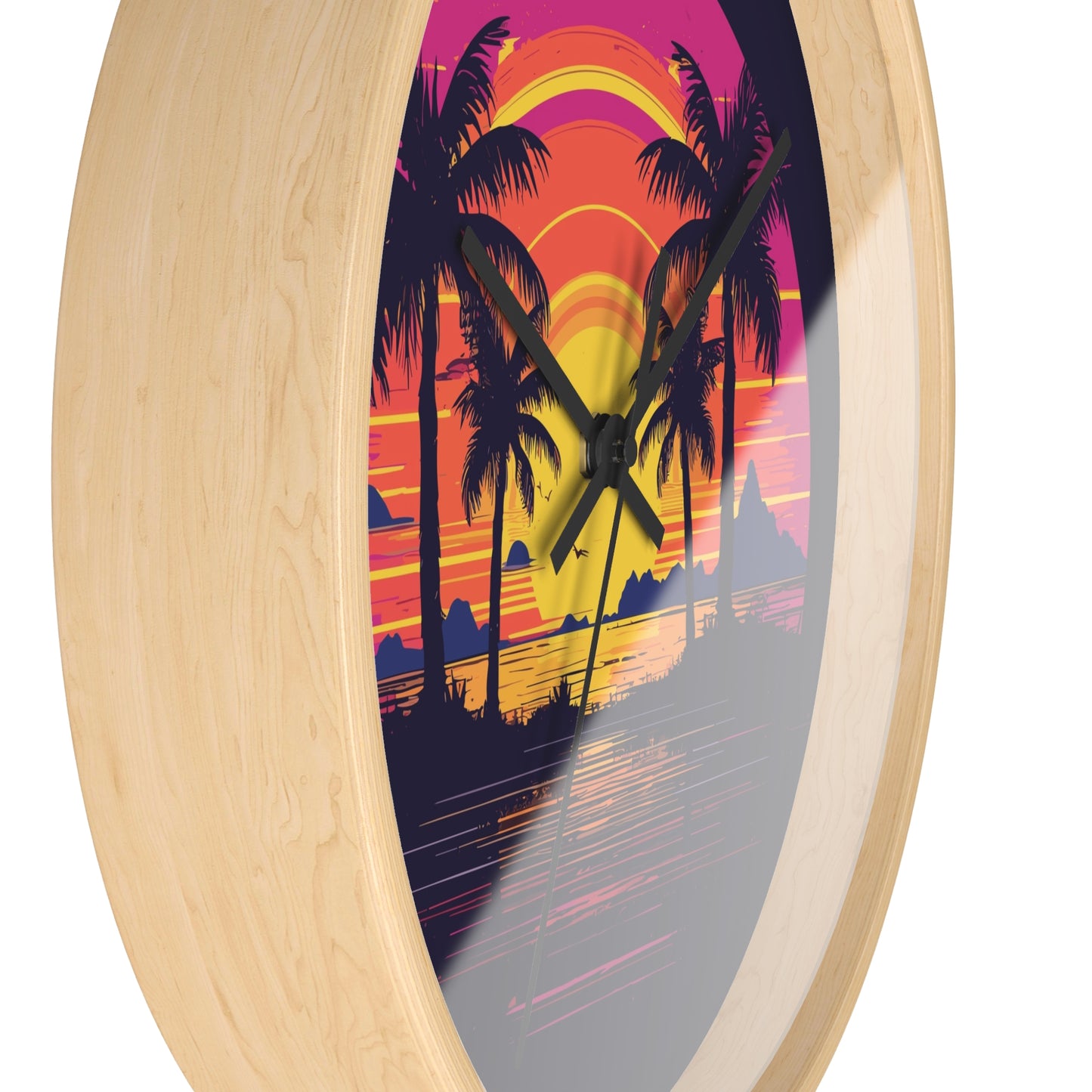 Neon Lagoon Wall Clock