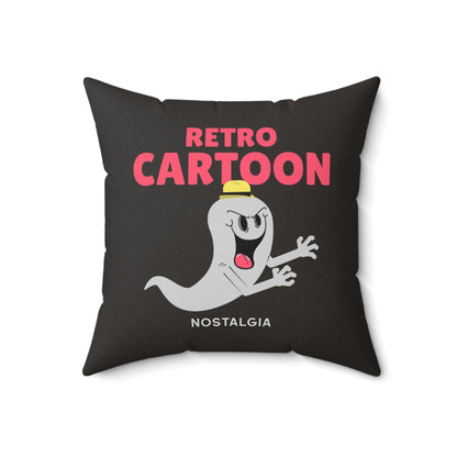 Retro Cartoon Ghost Throw Pillow
