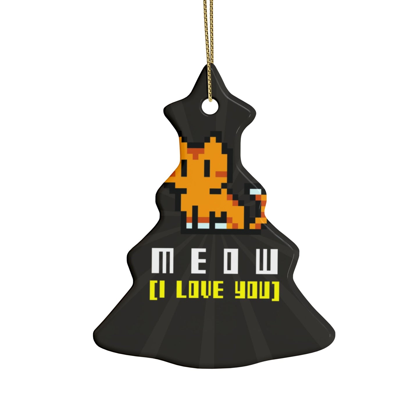 MEOW (I Love You) Ceramic Ornament