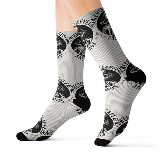 Powered by Caffeine and Chaos Crew Socks
