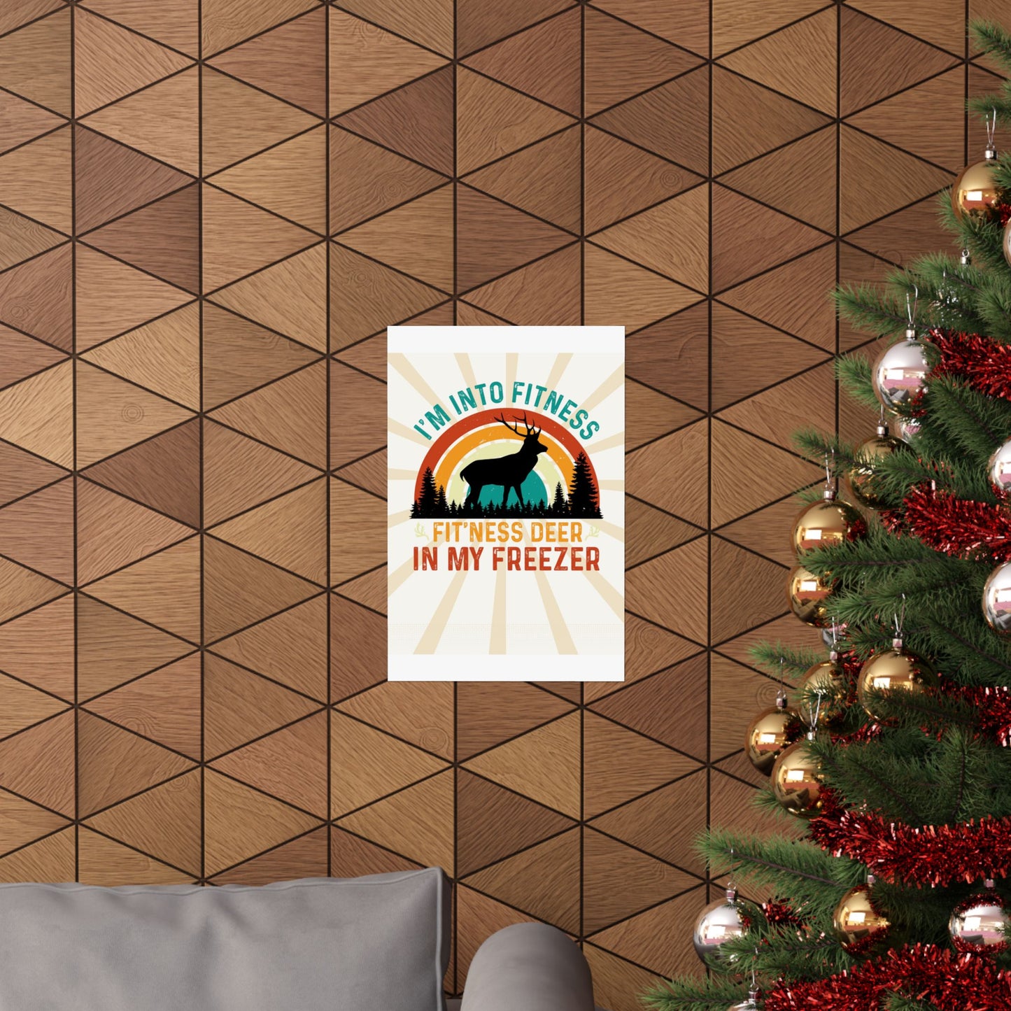 Fit'ness Deer In My Freezer Retro Poster