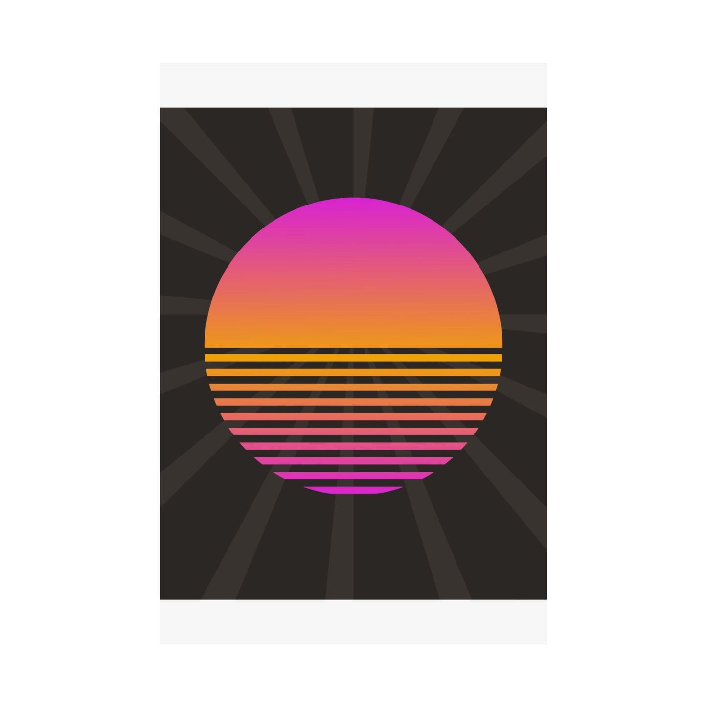 Sunset Grid Retro Poster