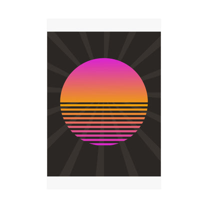 Sunset Grid Retro Poster