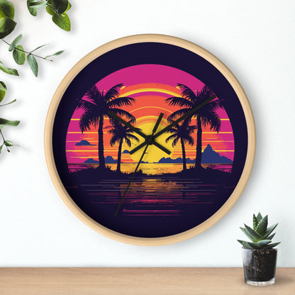 Neon Lagoon Wall Clock