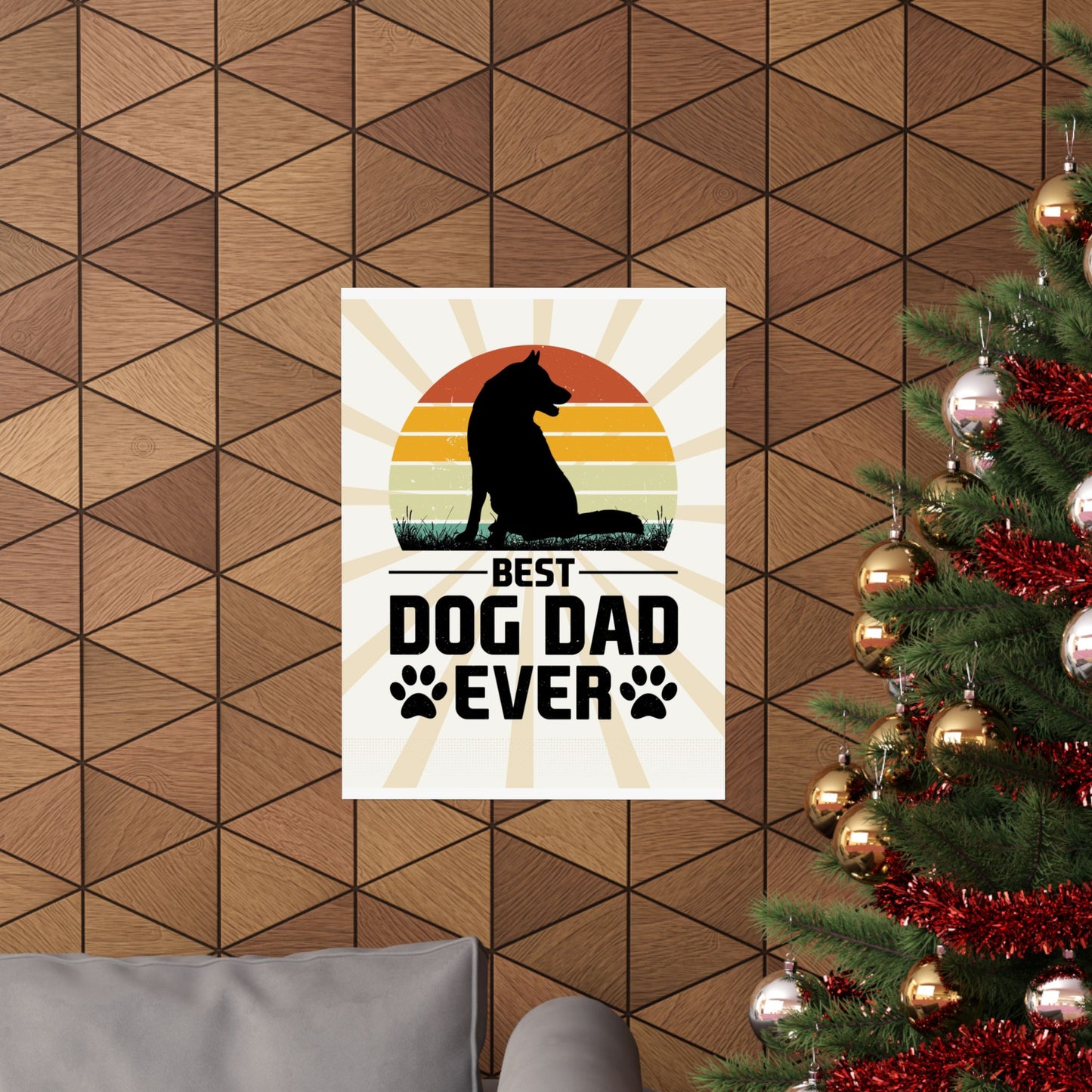 Best Dog Dad Ever Retro Poster