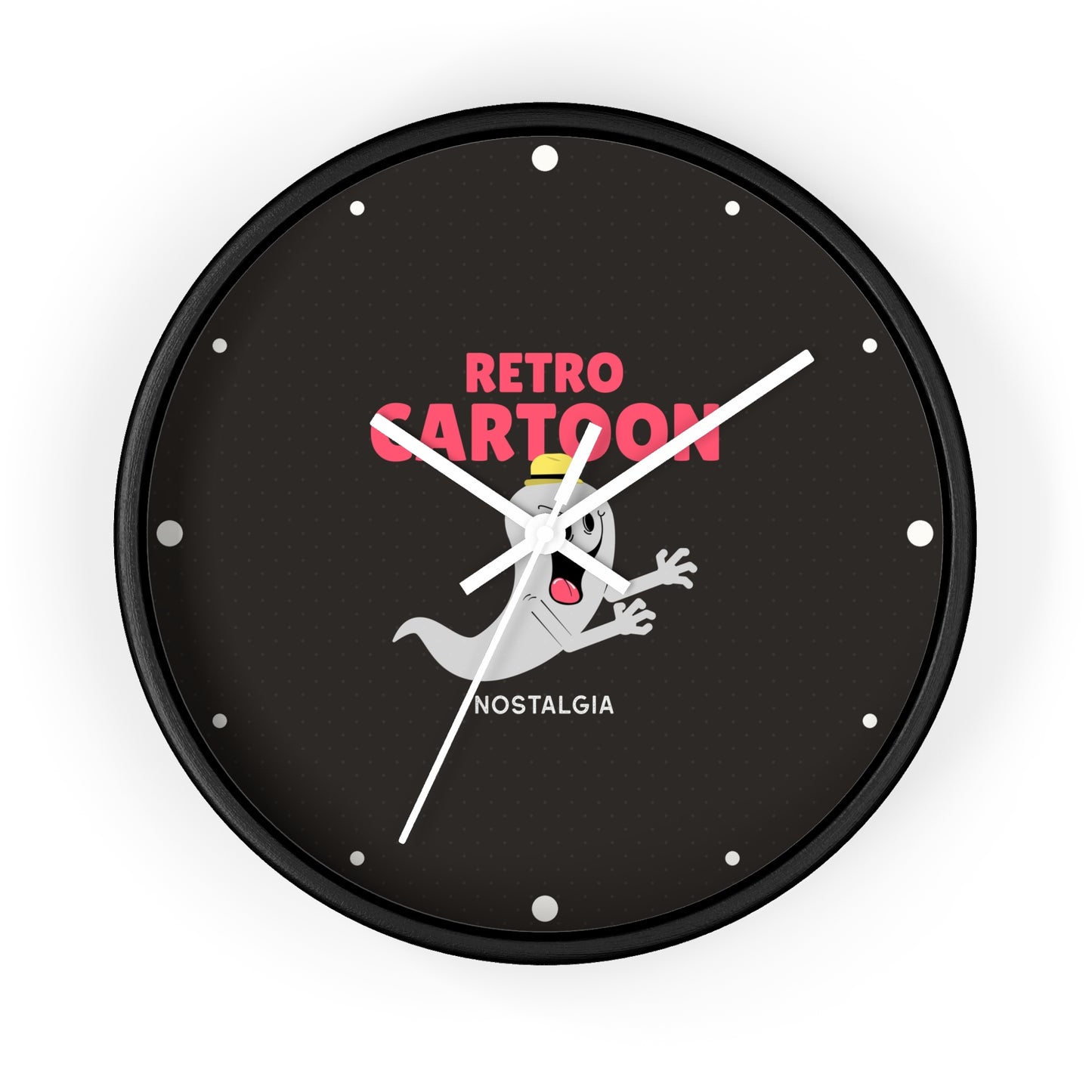 Retro Cartoon Ghost Wall Clock